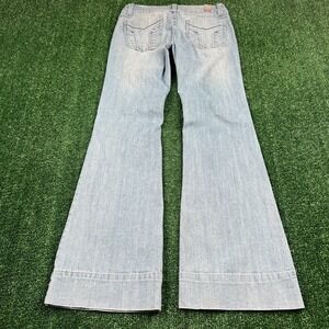 VTG Highway Jeans Fit & Flare Light Wash Sz 5 28x31" Low Rise Blue Distress Y2K